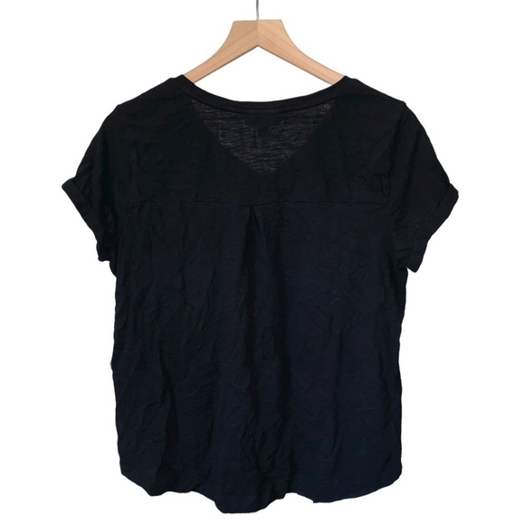 Style & Co Black Short Sleeve Shirt Lightweight T-Shirt Pocket Petite Top - Picture 5 of 7